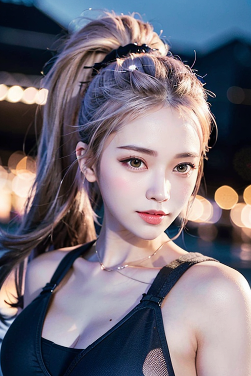 00499-689567914-bangs, hair accessories, city, night, high ponytail, armpits, medium breasts, perfect skin,, (8k, RAW photo, best quality, maste.png